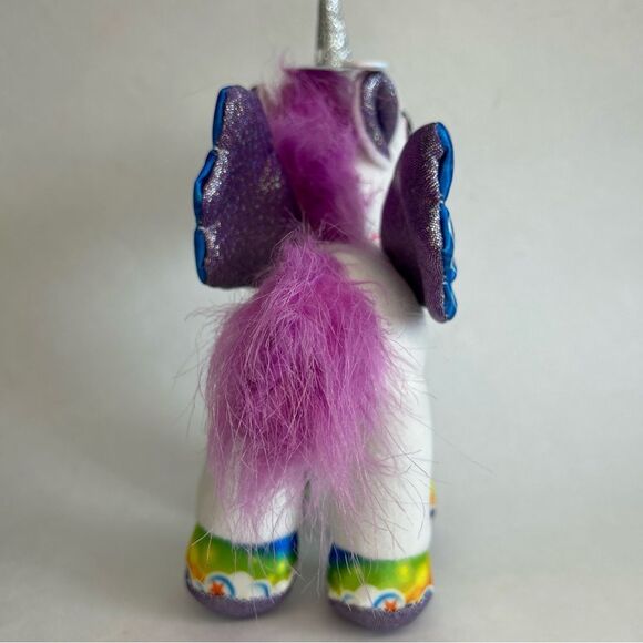 NWT White Magical Unicorn Pony With Rainbow Wings Purple Hair - Picture 8 of 12